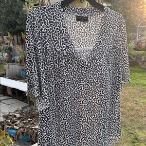 Lane Bryant Monochrome V-Neck Blouse